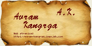 Avram Kangrga vizit kartica